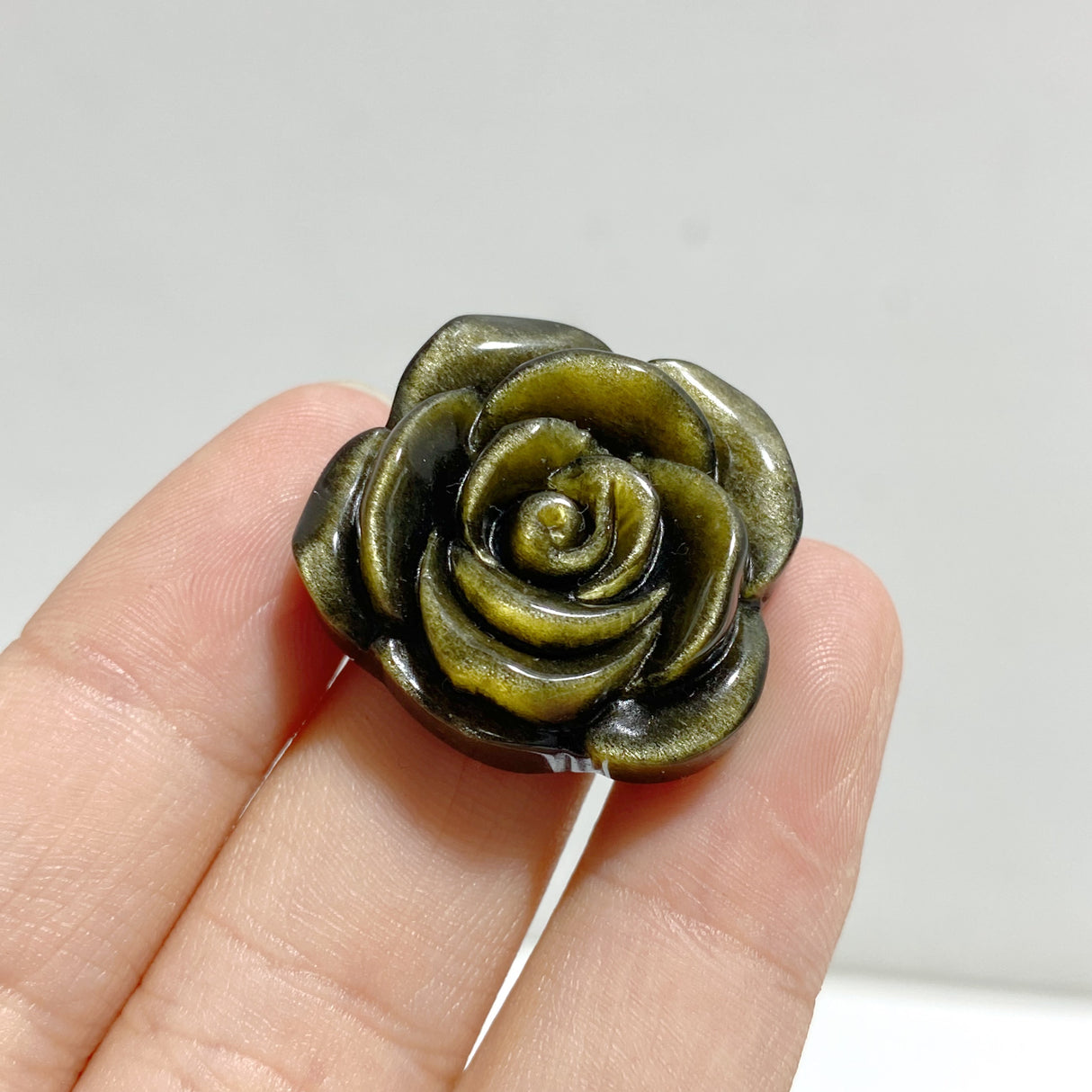 Silver Sheen Obsidian & Gold Sheen Obsidian Flower Carving Wholesale
