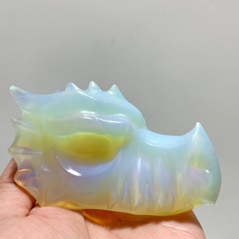 4in White Opalite Dragon Head Carving Wholesale - Wholesale Crystals