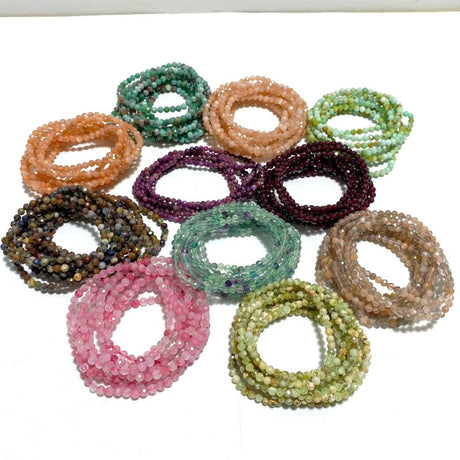 4MM Multi - Faceted Flash Bead Bracelets Wholesale Fluorite Garnet - Wholesale Crystals