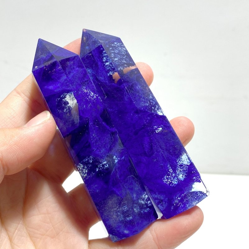 5 - 9CM Deep Blue Smelting Stone Quartz Tower Wholesale - Wholesale Crystals
