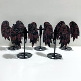 5 Pairs Garnet Mixed Astrophyllite Angel Wing Carving With Stand -Wholesale Crystals