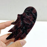 5 Pairs Garnet Mixed Astrophyllite Angel Wing Carving With Stand -Wholesale Crystals