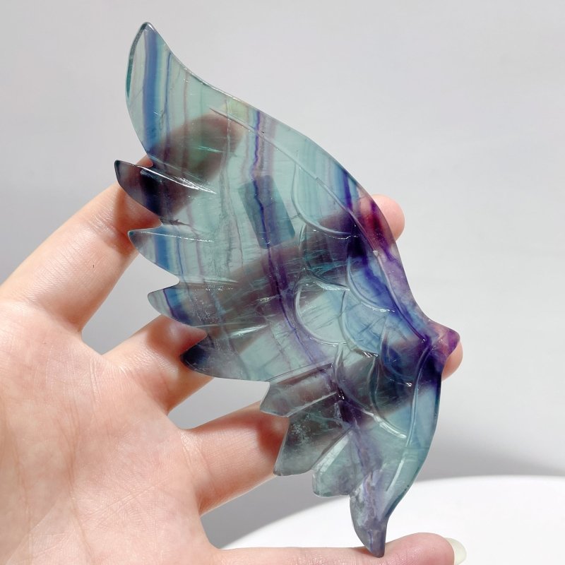 5 Pairs Rainbow Fluorite Angel Wing With Stand - Wholesale Crystals