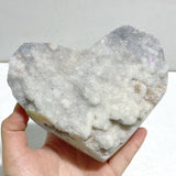 5 Pieces Aura Quartz Cluster Heart With Stand 5 - Wholesale Crystals