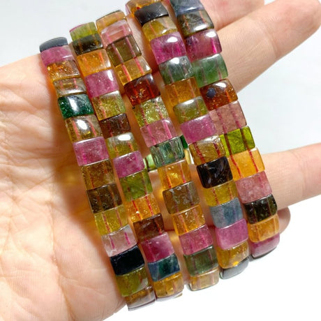 5 Pieces Beautiful Colorful Tourmaline Bracelets - Wholesale Crystals