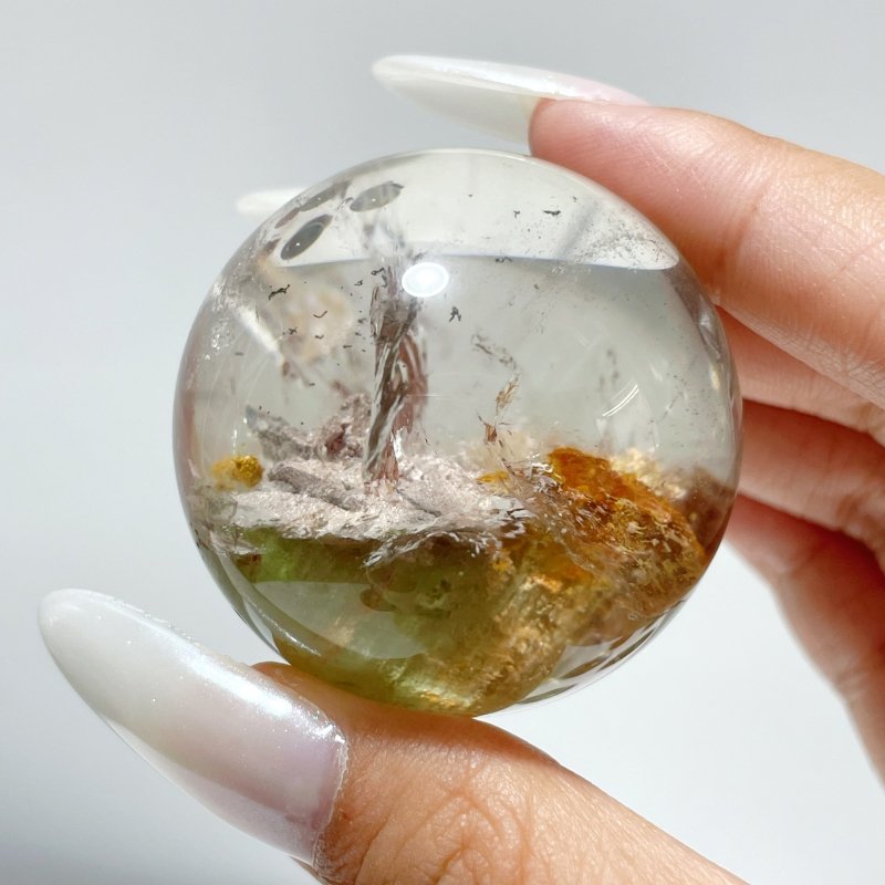 5 Pieces Beautiful Garden Quartz Sphere - Wholesale Crystals