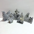 5 Pieces Black Clear Quartz Cluster Raw Side Tower - Wholesale Crystals