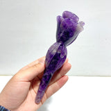 5 Pieces Chevron Amethyst Flower Carving With Stand - Wholesale Crystals