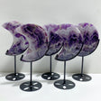 5 Pieces Chevron Amethyst Moon With Stand -Wholesale Crystals
