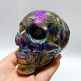 5 Pieces Geode Aura Sphalerite Skull Carving - Wholesale Crystals