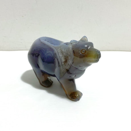 5 Pieces Geode Druzy Agate Bear Carving - Wholesale Crystals