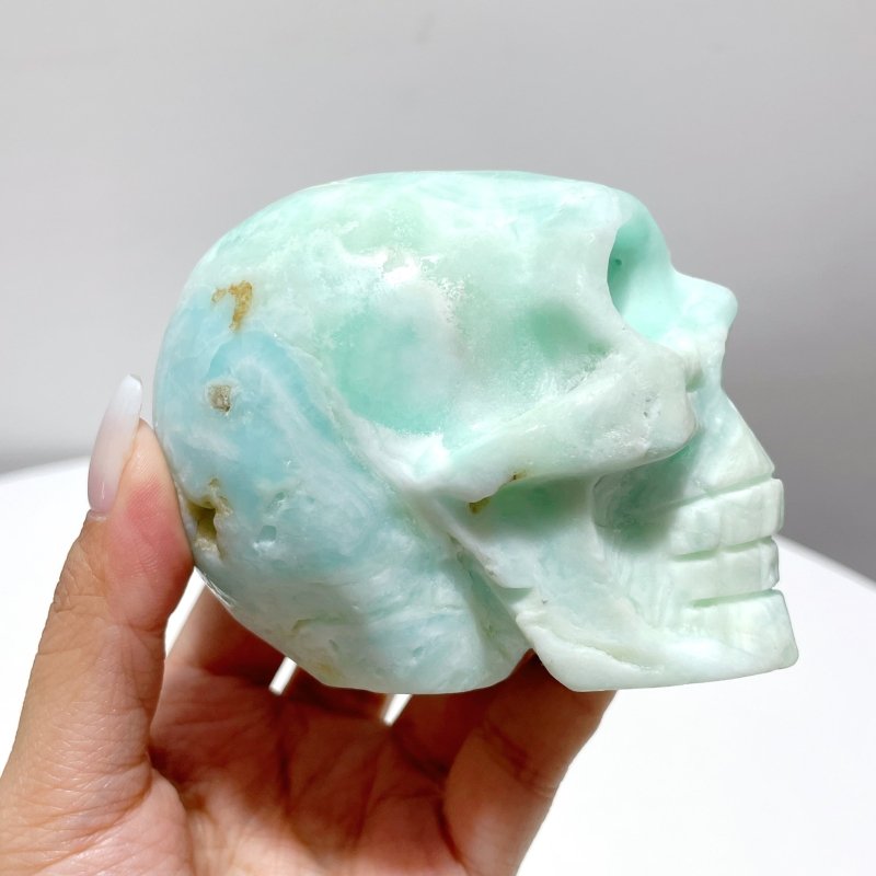 5 Pieces Green Calcite Skull Carving - Wholesale Crystals