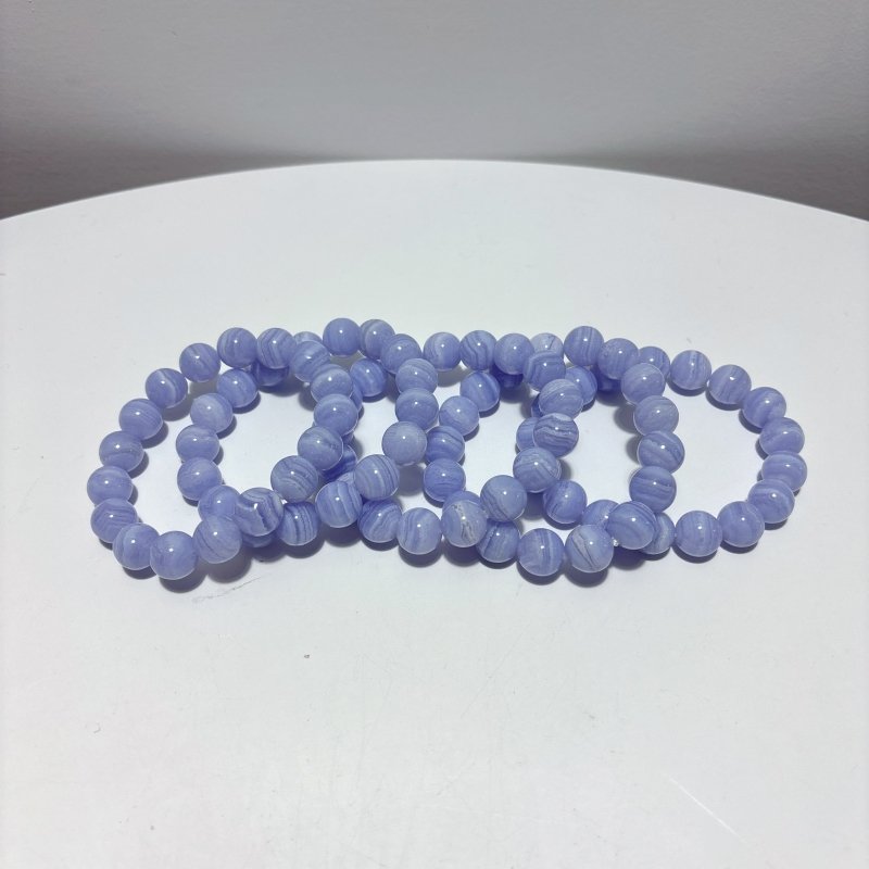 5 Pieces High Grade Blue Lace Agate Bracelet - Wholesale Crystals