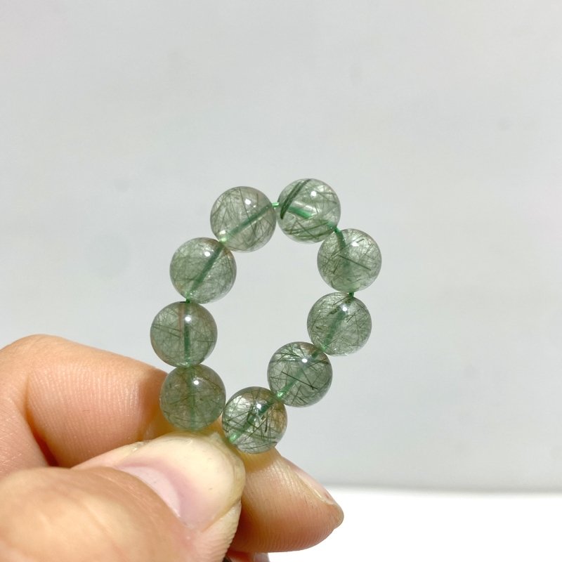 5 Pieces High Quality Green Rutile Quartz Bracelets - Wholesale Crystals