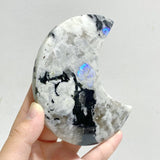 5 Pieces India Moonstone Moon Carving With Stand -Wholesale Crystals