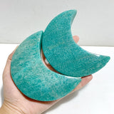 5 Pieces Large Amazonite Moon Carving With Stand -Wholesale Crystals