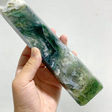 5 Pieces Large Green Moss Agate Points -Wholesale Crystals
