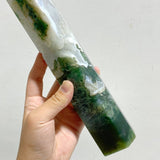 5 Pieces Large Green Moss Agate Points -Wholesale Crystals