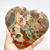 5 Pieces Large Money Agate Heart With Stand -Wholesale Crystals