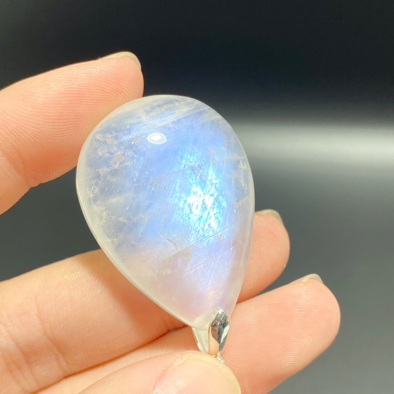 5 Pieces Moonstone Teardrop Shape DIY Pendants - Wholesale Crystals
