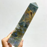 5 Pieces Moss Agate Four - Sided Tower Points - Wholesale Crystals
