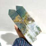 5 Pieces Moss Agate Four - Sided Tower Points - Wholesale Crystals