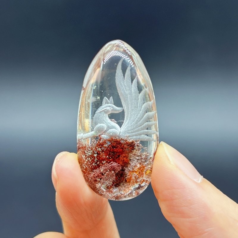 5 Pieces Nine - tailed Fox Garden Quartz Inner Scene Carving - Wholesale Crystals