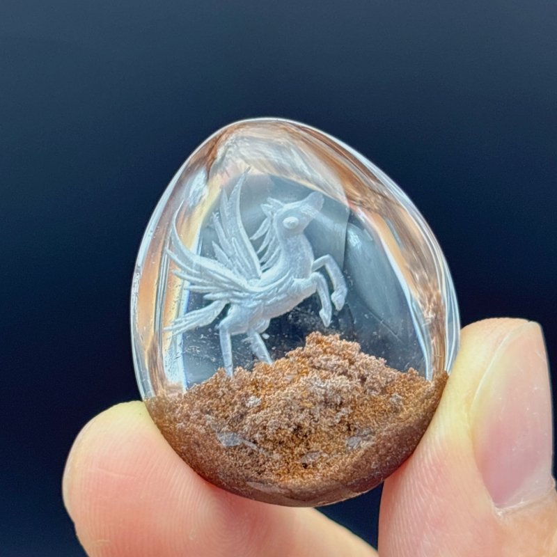 5 Pieces Pegasus Garden Quartz Inner Scene Carving - Wholesale Crystals