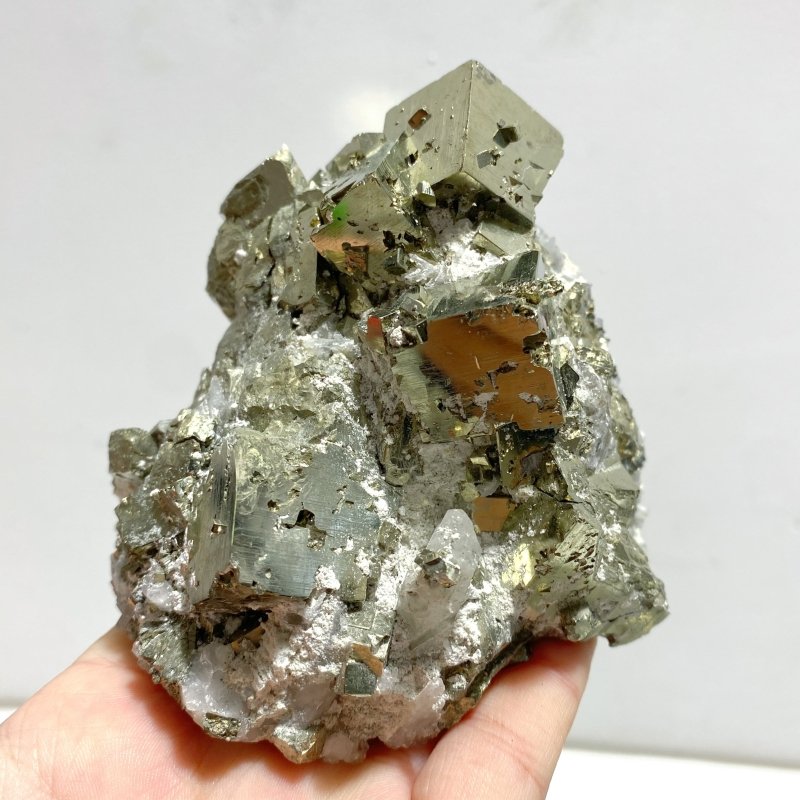5 Pieces Raw Pyrite Mixed Calcite Specimen Mineral - Wholesale Crystals