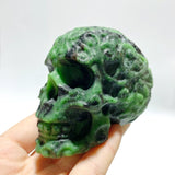 5 Pieces Ruby Zoisite Skull Carving - Wholesale Crystals