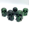 5 Pieces Ruby Zoisite Skull Carving - Wholesale Crystals