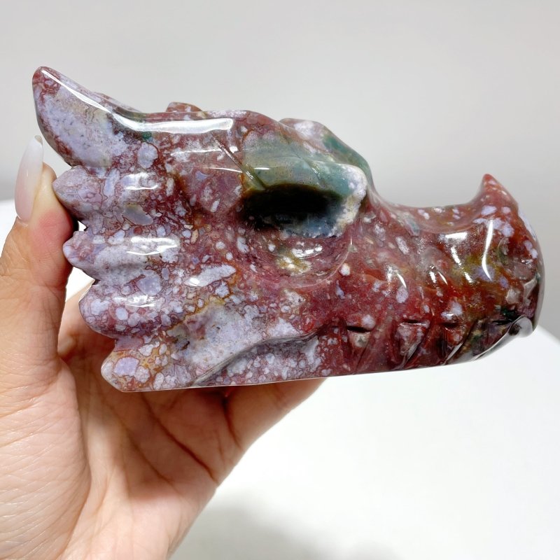 5 Pieces Unique Ocean Jasper Dragon Head Carving - Wholesale Crystals