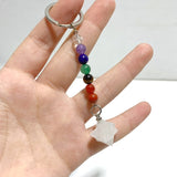 5 Types Mini 7 Chakra Beads Merkaba Keychain Wholesale Clear Quartz Tiger Eye - Wholesale Crystals