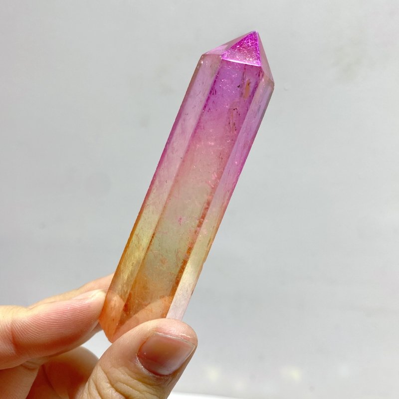 52 Pieces Aura Clear Quartz Point - Wholesale Crystals