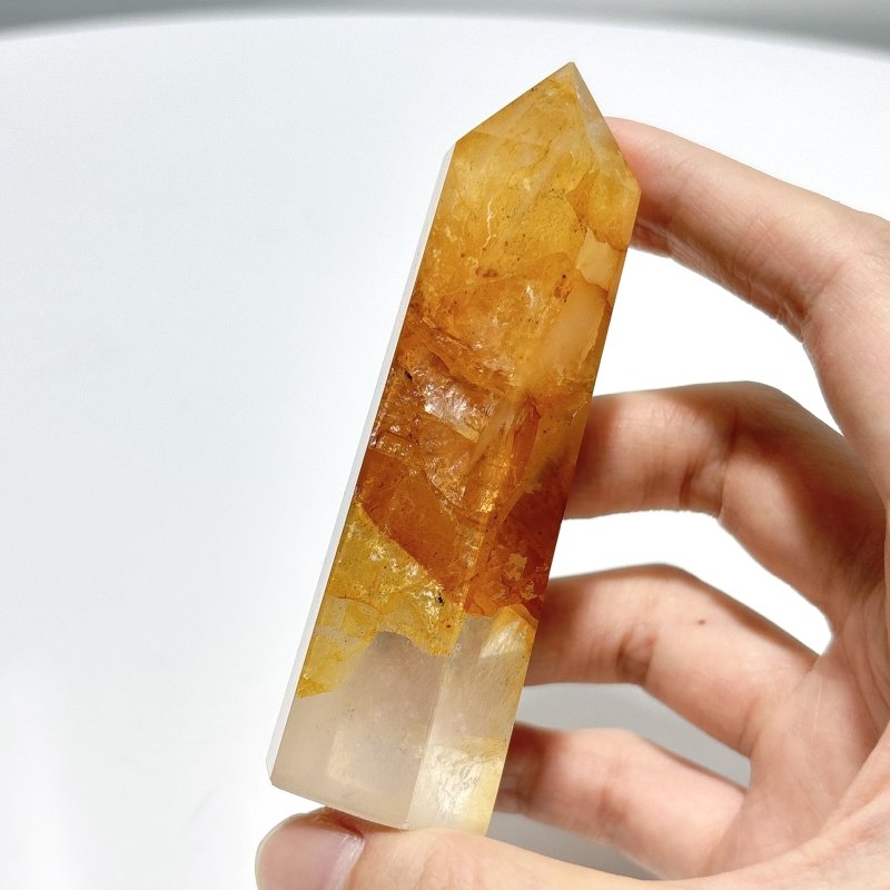 52 Pieces High Quality Fat Golden Hematiod Quartz Tower Points Fire Quartz - Wholesale Crystals