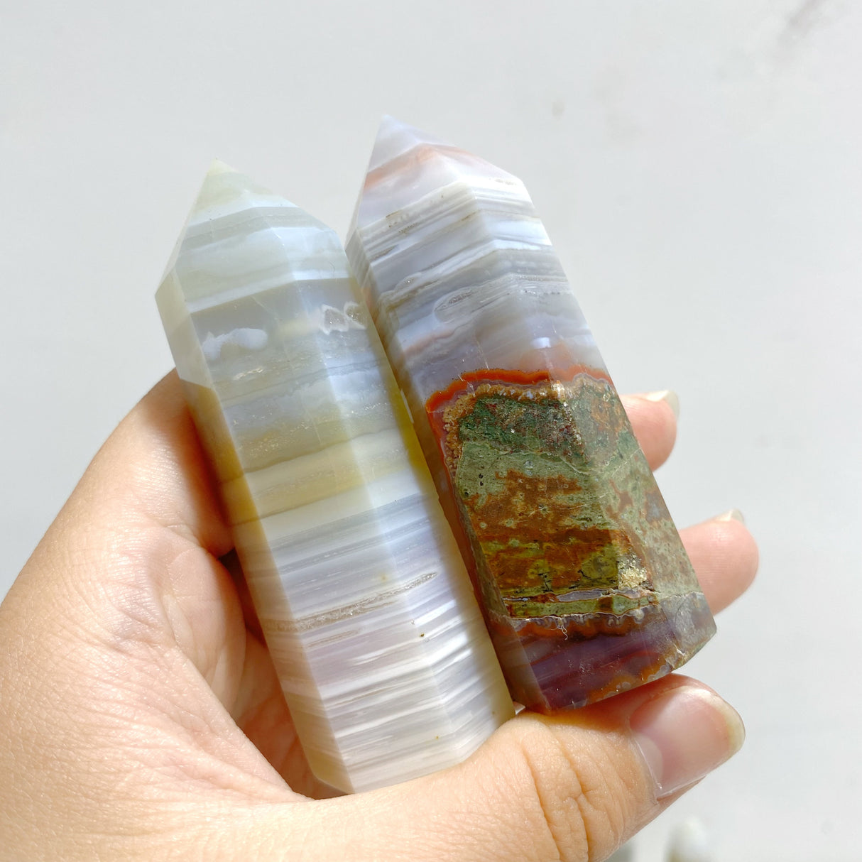 53 Pieces Stripe Agate Tower Points