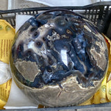 56.5KG Volcano Agate UV Reactive with Unique Tree-like Pattern Sphere (Sea Freight Only) -Wholesale Crystals