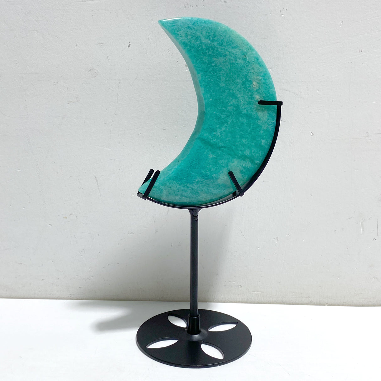 5 Pieces Large Amazonite Moon Carving With Stand