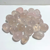 24 Pieces Six Star Line Rose Quartz Eggs With Rainbow