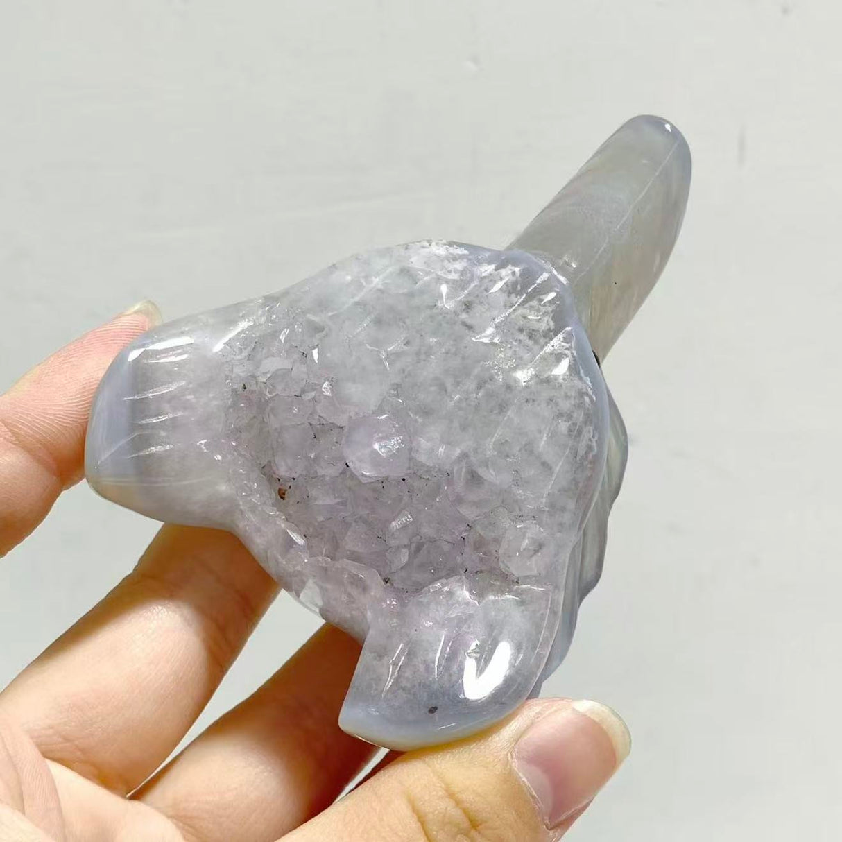 19 Pieces Geode Druzy Agate Fox Head Carving