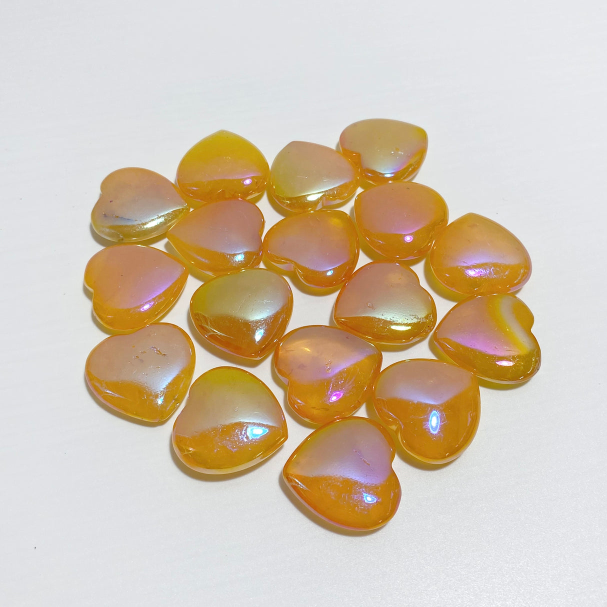 6 Colors Mixed Aura Rose Quartz Heart Wholesale Closeout