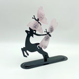 Mixed Materials Butterfly Wing Carving With Deer Stand Wholesale
