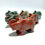 6 Pieces Africa Blood Stone Elephant Carving - Wholesale Crystals