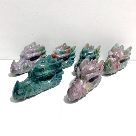 6 Pieces Beautiful Ocean Jasper Dragon Head - Wholesale Crystals