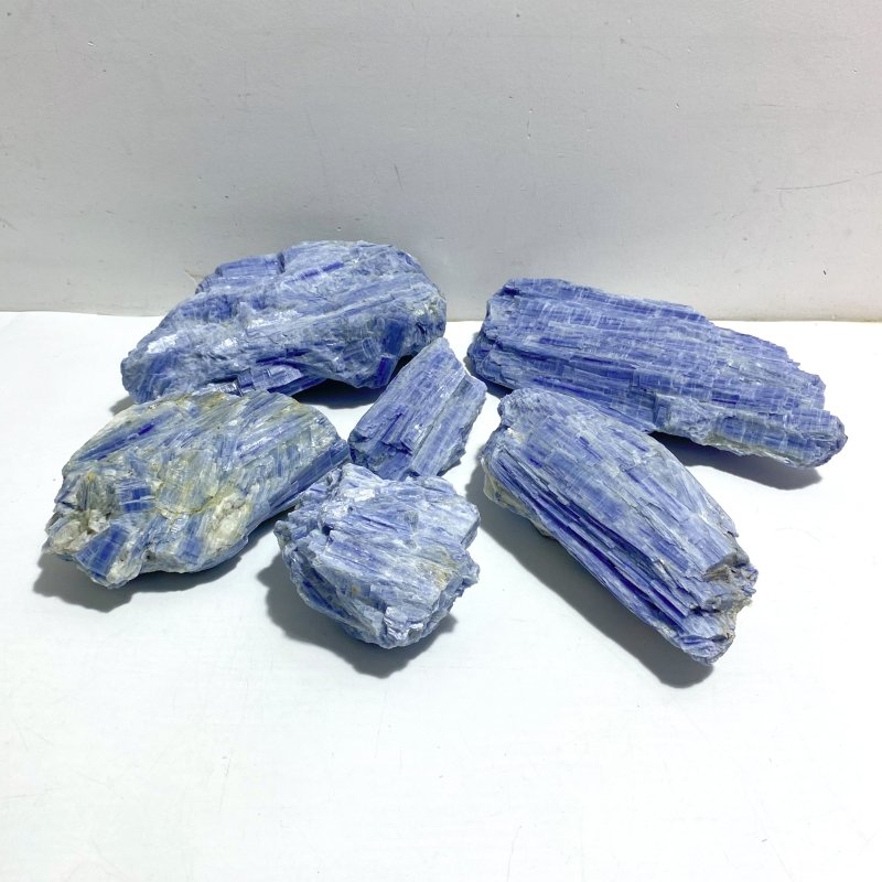 6 Pieces Blue Kyanite Rough Stone Specimen - Wholesale Crystals