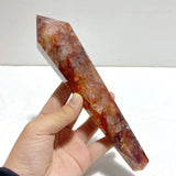 6 Pieces Fire Quartz Point Magic Scepter Wand With Stand - Wholesale Crystals