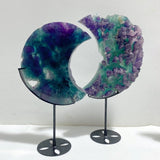 6 Pieces Fluorite Moon Carving With Stand -Wholesale Crystals