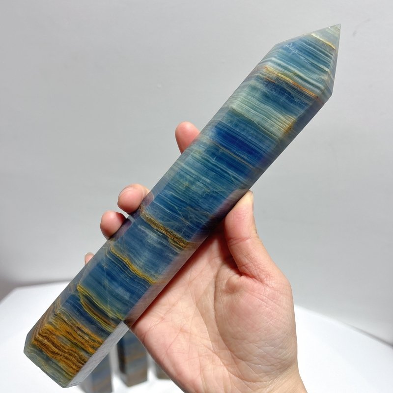 6 Pieces High Quality Deep Blue Onyx Tower - Wholesale Crystals