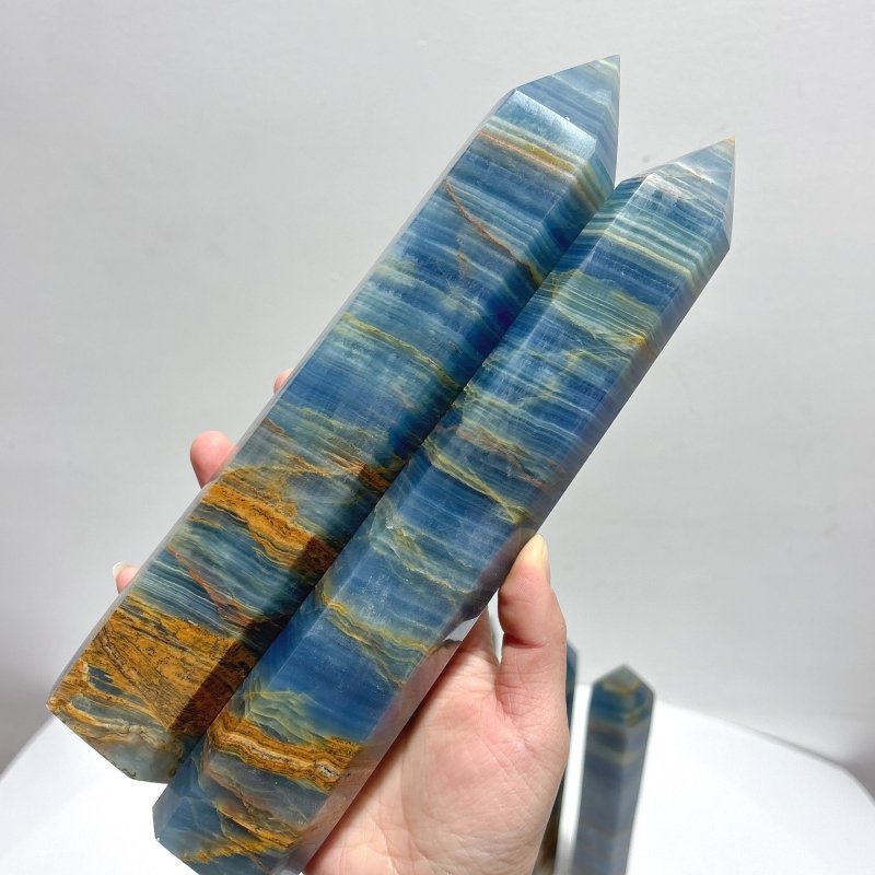 6 Pieces High Quality Deep Blue Onyx Tower - Wholesale Crystals