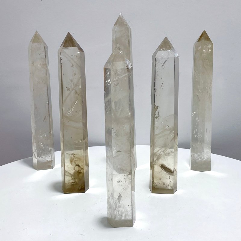 6 Pieces High Quality Large Clear Quartz Tower 11.4 - 13.4in - Wholesale Crystals